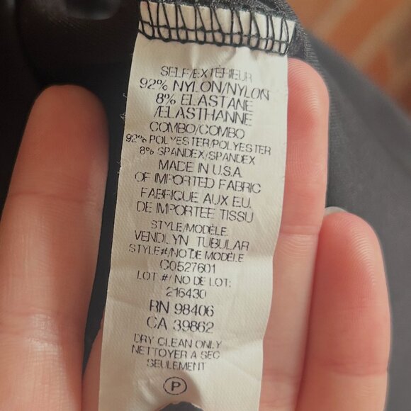 Theory Black and Navy Short Sleeve Color Block Dress (M) - Picture 5 of 7